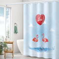 Reador Retailer Printing 12 hooks Easy Care Fabric Hotel Quality Waterproof Shower Curtain with Reinforced Buttonholes